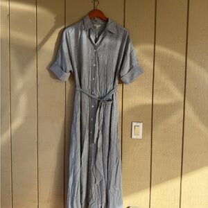Max Studio Blue Striped Maxi Dress